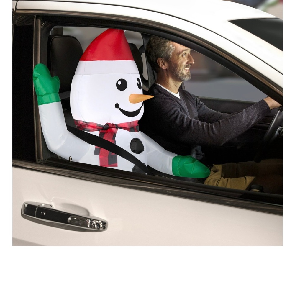 3 pk Inflatable Reindeer, Elf, and Snowman Car Buddies - Picture 9 of 12